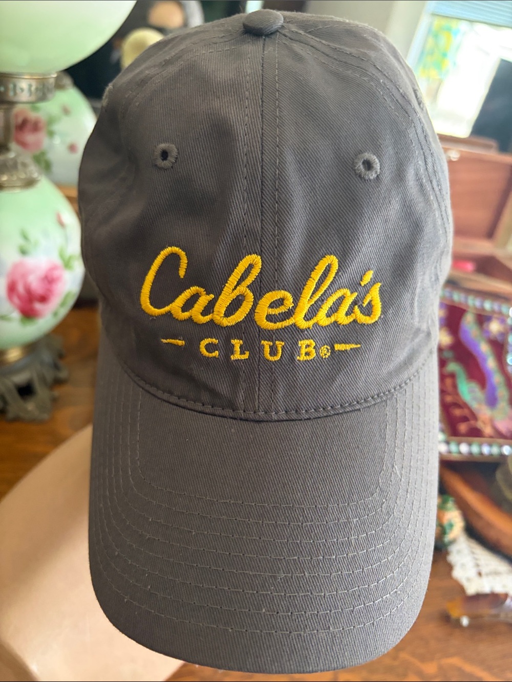 Cabela's Gray Cap with Yellow Embroidered Logo